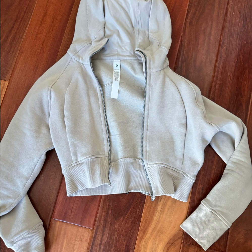 Lululemon Tan Cropped Zip-Up Hoodie